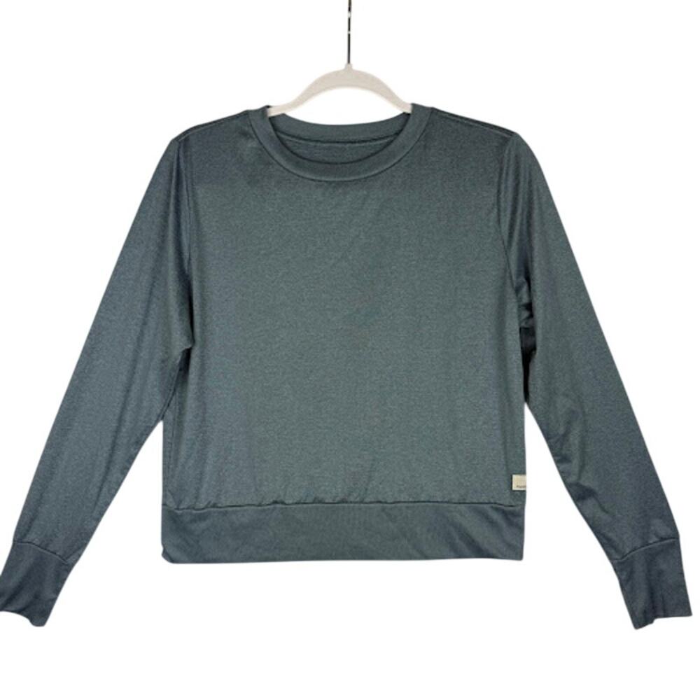 Vuori Women's Daydream Crew Long Sleeve Top Size S/M Heathered Blue Soft